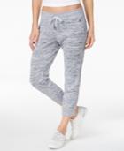 Calvin Klein Performance Ribbed-inset Heathered Cropped Joggers