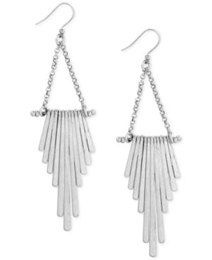 Lucky Brand Silver-tone Starburst Drop Earrings
