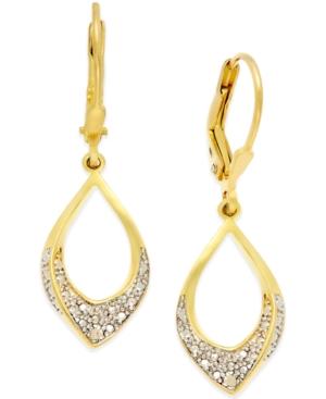 Victoria Townsend Diamond Accent Oval Drop Earrings In 18k Gold Over Sterling Silver