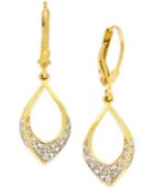 Victoria Townsend Diamond Accent Oval Drop Earrings In 18k Gold Over Sterling Silver