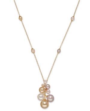 Majorica 18k Gold-plated Vermeil Manmade Pearl Cluster Pendant Necklace