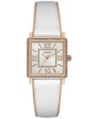 Guess Women's White & Beige Leather Strap Watch 28mm U0829l11