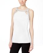 Inc International Concepts Petite Embroidered Cutout Top, Only At Macy's