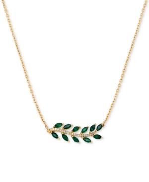 Emerald (3/4 Ct. T.w.) & Diamond Accent 18 Statement Necklace In 14k Gold
