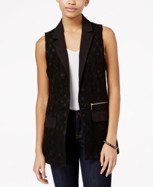 Xoxo Juniors' Lace Zipper-pocket Vest