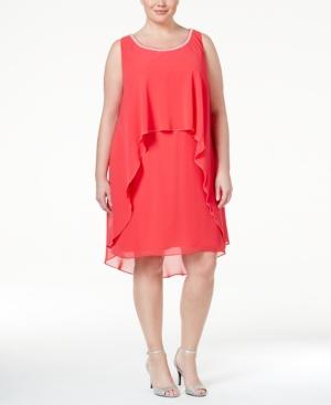 Sl Fashions Plus Size Embellished Popover Dress