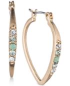 Lonna & Lilly Gold-tone Stone And Crystal Teardrop Hoop Earrings