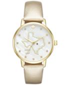 Kate Spade New York Women's Metro Texas Gold-tone Leather Strap Watch 34mm Ksw1299