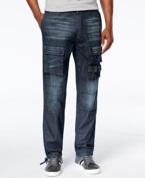 Sean John Men's Washed Denim Flight Pants