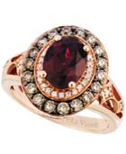 Le Vian Raspberry Rhodolite Garnet (2 Ct. T.w.) And Diamond (3/4 Ct. T.w.) Ring In 14k Strawberry Rose Gold, Only At Macy's