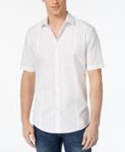 Alfani Men's Texture Check Short-sleeve Slim-fit Shirt, Only At Macy's