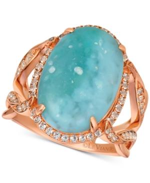 Le Vian Sky Aquaprase (18 X 12mm) & White Topaz (1/2 Ct. T.w.) Ring In 14k Rose Gold
