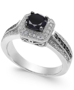 Diamond Halo Ring (1 Ct. T.w.) In Sterling Silver