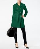 Inc International Concepts Double-breasted Belted Ponte-knit Coat, Created For Macy's