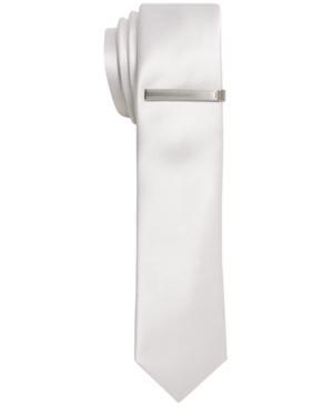 Alfani Red Solid Sateen Skinny Tie