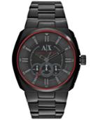 Ax Armani Exchange Men's Chronograph Black Ion-plated Stainless Steel Bracelet Watch 48mm Ax1801