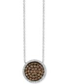 Le Vian Chocolatier Diamond Cluster Halo 18 Pendant Necklace (3/4 Ct. T.w.) In 14k White Gold