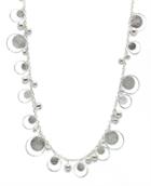 Style&co. Necklace, Silver-tone Sandblast Paillette Beaded Necklace