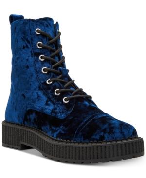 Katy Perry Gia Velvet Combat Booties Women's Shoes