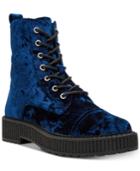 Katy Perry Gia Velvet Combat Booties Women's Shoes
