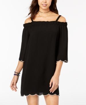 As U Wish Juniors' Scalloped Off-the-shoulder Dress