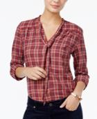 Tommy Hilfiger Plaid Bow-tie Shirt, Created For Macy's