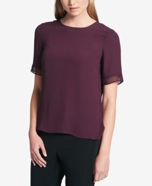 Dkny Chiffon-trim Top