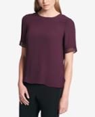 Dkny Chiffon-trim Top