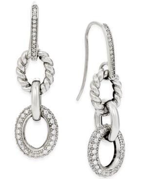 Diamond Link Drop Earrings (1/3 Ct. T.w.) In Sterling Silver
