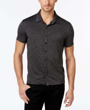 Alfani Men's Ethan Heather Short-sleeve Shirt, Classic Fit