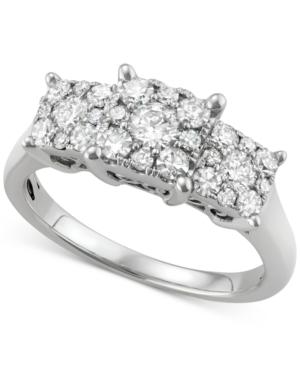Diamond Triple Cluster Ring (1 Ct. T.w.) In 14k White Gold