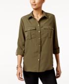 Ny Collection Tab-sleeve Utility Blouse