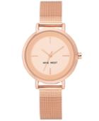 Nine West Women's Rose Gold-tone Stainless Steel Mesh Bracelet Watch 34mm