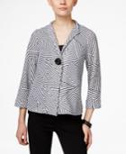 Jm Collection Petite Single-button Striped Jacket, Only At Macy's