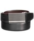 Perry Ellis Reverisble Feather-edge Plaque-buckle Belt