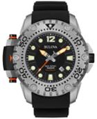 Bulova Men's Automatic Limited Edition Sea King Black Silicone Strap Watch 50mm 96b226
