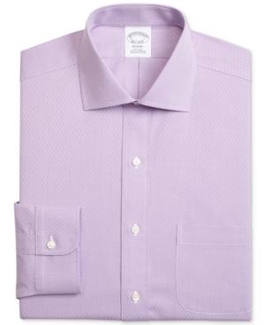 Brooks Brothers Men's Classic/regular Fit Non-iron Purple Dobby Dress Shirt