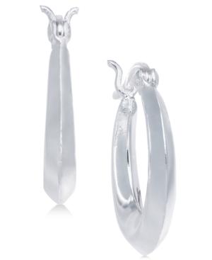 Giani Bernini Polished Puff Hoop Earrings In Sterling Silver, Created For Macy's