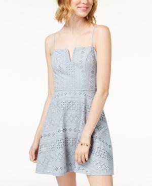 Trixxi Juniors' Eyelet Fit And Flare Dress