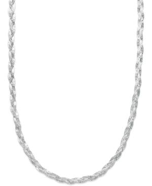 Braided Chain Necklace In Sterling Silver 20