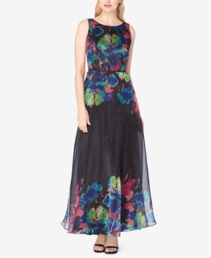 Tahari Asl Printed Organza Gown