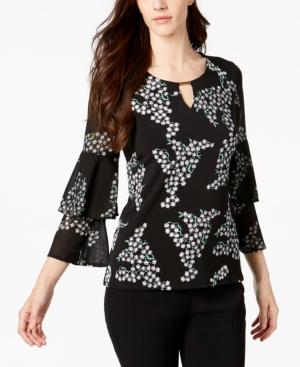 Jm Collection Tiered-sleeve Mesh Top, Created For Macy's