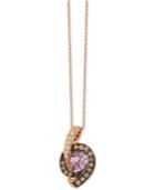 Le Vian Chocolatier Pink Amethyst (3/4 Ct. T.w.) And Diamond (1/4 Ct. T.w.) Pendant Necklace In 14k Rose Gold