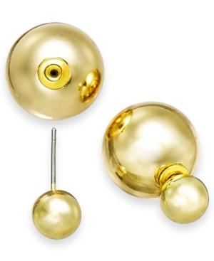 Bar Iii Gold-tone Front-back Ball Stud Earrings