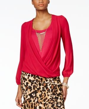 Thalia Sodi Faux-wrap Blouson Top, Only At Macy's