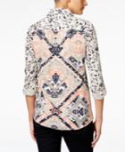 Style & Co. Petite Mixed-print Blouse, Only At Macy's