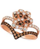 Le Vian Nude & Chocolate Diamond Paw Print Crown Ring (5/8 Ct. T.w.) In 14k Rose Gold