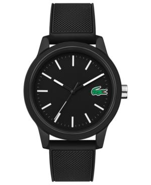 Lacoste Men's 12.12 Black Silicone Strap Watch 42mm