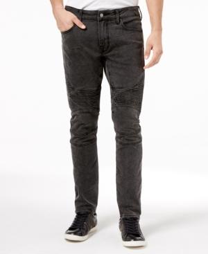 Guess Men's Night Shadow Skinny Fit Moto Stretch Jeans