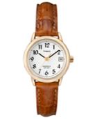 Timex Watch, Women's Easy Reader Luggage Leather Strap 25mm T2j761um